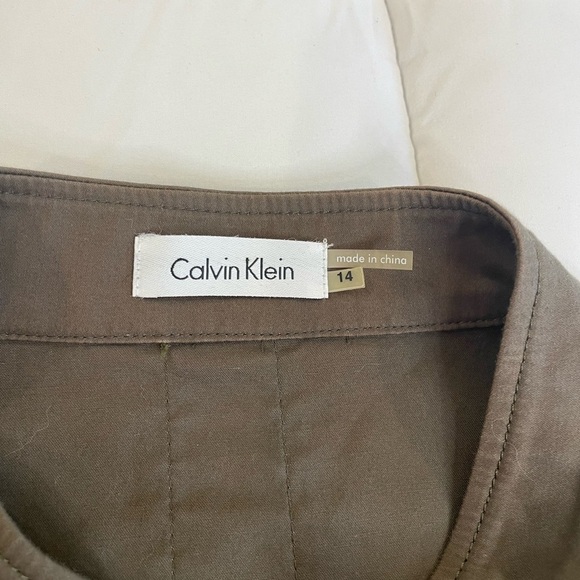 Calvin Klein Military Style Dress Size 14 Olive Green - Picture 8 of 9